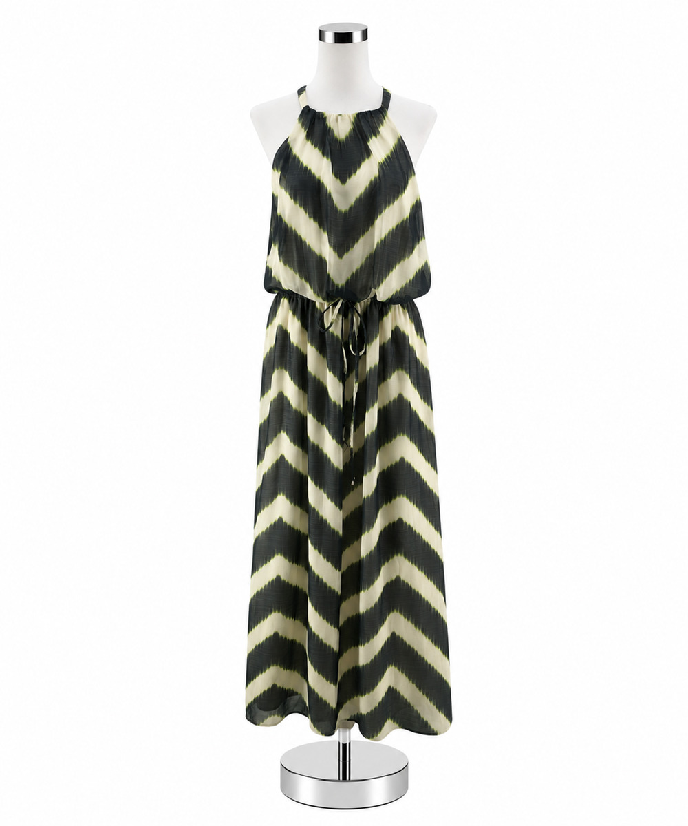 Vince Camuto Chevron Stripe Halter Maxi Dress Size 12